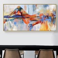 Ölgemälde 100% handgemalte Wandkunst auf Leinwand horizontale Landschaft Menschen moderne Heimdekoration Dekor gerollte Leinwand ohne Rahmen ungedehnt Lightinthebox