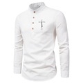 Herren Hemd Knopfhemd Lässiges Hemd Sommerhemd Graphic Buchstabe Ständer Schwarz Weiß Rote Khaki Grau Outdoor Strasse Langarm Button-Down Bekleidung Modisch Casual Atmungsaktiv Komfortabel Lightinthebox