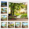 schöne landschaft schloss schiff wandbehang wandteppich art deco decke vorhang hängen hause schlafzimmer wohnzimmer dekor Lightinthebox