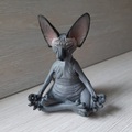 Neue Katze Figur Sphynx Meditation Statue Yoga Tier Katze meditieren Kunst Skulptur Mikro Dekoration Garten Home Office Ornament Lightinthebox