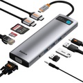 BASEUS USB 3.0 USB C Naben 11 Häfen High-Speed LED-Anzeige Mit Kartenleser (n) USB-Hub mit HDMI Micro VGA 3,5 mm Audio Jack Stromversorgung Für Lightinthebox