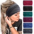 Lighinthebox, 6 Stück breite Stirnbänder für Frauen Boho Bandeau Stirnbänder Workout Kopfwickel Stretch rutschfeste Haarwickel festes Jersey-Baumwoll-Stirnband Lightinthebox