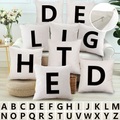 Alphabet doppelseitiger Kissenbezug, 1 Stück, weich, dekorativ, quadratisch, Kissenbezug, Kissenbezug, Kissenbezug für Schlafzimmer, Wohnzimmer, hochwertiges, maschinenwaschbares Innenkissen für Sofa, Lightinthebox