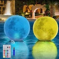 Lighinthebox, 1/2 stücke schwimmende pool lichter im freien solar ball mond lampe ip68 wasserdicht rgb mit fernbedienung für schwimmbad hof garten ktv bar party dekorative urlaub sommer beleuchtung Lightinthebox
