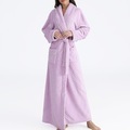 Damen Schlafanzug Winter Roben Robe Bademantel Nighty Pure Color Comfort Soft Home Polyester Revers Langarm Tasche Winter Herbst Purple Wine / Flanell / Pjs Lightinthebox