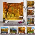 Herbstlandschaft Wandteppich Kunstdekor Decke Vorhang hängend Zuhause Schlafzimmer Wohnzimmer Dekoration Polyester Lightinthebox