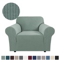 Stretchsessel Sofabezug 1-teilig Couch Sofabezug Sesselbezug Möbelschoner weich mit elastischer Unterseite für Kinder, Haustier. Spandex-Jacquard-Stoff kleinkariert salbeigrün Lightinthebox