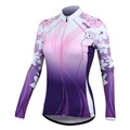 21Grams Damen Radtrikot fahrradbekleidung Fahrradtrikot Langarm Fahhrad Shirt mit 3 Gesäßtaschen MTB Mountain Rennrad Atmungsaktiv Rasche Trocknung Feuchtigkeitsabsorbierend Reflexstreiffen Purpur Lightinthebox