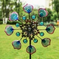 Lighinthebox, eisen kunst windmühle garten boden eingefügt windrad im freien rotatorisch bunt pfauenschwanz windmühle innenhof windmühle garten handwerk ornament Lightinthebox