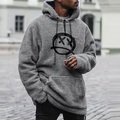 Herren Hoodie Sweatshirt Kapuze Fuzzy-Sherpa Grau Mit Kapuze Graphic Bedruckt Zip Tasche Ausgehen Strassenmode Strassenmode Cool Designer Winter Herbst Winter Bekleidung Kapuzenpullover Sweatshirts Lightinthebox