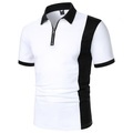 Herren Poloshirt Hemd Golfhemd Oberhemd Lässiges Hemd Kurve Wellen Geometrie Umlegekragen Schwarz / Weiß Print Outdoor Casual Kurzarm Zip Farbblock Bekleidung Modisch Einfach Muster Casual Lightinthebox