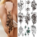 Lighinthebox, 9 Stück Kompass Blume temporäre Tattoos für Frauen Mädchen schwarzer Lotus Pfeil Arm Tattoo Aufkleber gefälschte Traumfänger Schmetterling Tatoos Paste Lightinthebox