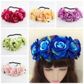 Lighinthebox, bunte Rose Wrap Herz neue Beflockung Tuch rote Rose Blume Stirnband Stirnband diy Kopfbedeckung Haarschmuck Braut Hochzeit und Weihnachten Chrysantheme Girlande Kopfbedeckung Fan Haarschmuck Lightinthebox