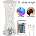 kristall lampe 16 farbwechsel rgb nachtlicht touch lampe usb romantische led rose diamant tischlampen für schlafzimmer wohnzimmer party abendessen dekor kreative lichter Lightinthebox