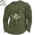 Herren Unisex T Shirt Cooles Hemd Berg Rundhalsausschnitt Print Normal Outdoor Strasse Langarm Bedruckt Bekleidung Sport Designer Einfach Casual Lightinthebox