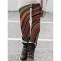 damenmode strumpfhosen leggings druck in voller länge hosen lässig wochenende mikro-elastisch katze streifen bauchkontrolle butt lift mager bild farbe 6 2xl Lightinthebox