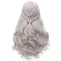 Lighinthebox, daenerys targaryen perücken silber perücken für damen perücke lange geflochtene haare perücken für party Lightinthebox