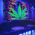 Phantomblätter Schwarzlicht UV-reaktiver Wandteppich, Kunstdekor, Decke, Vorhang, zum Aufhängen, Zuhause, Schlafzimmer, Wohnzimmer, Dekoration, Polyester Lightinthebox