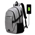 Herren Rucksack Schultasche Rucksack Funktionsrucksack PU-Leder Oxford Stoff Hohe Kapazität USB-Anschluss Reißverschluss Sport Outdoor Schwarz Grau Lightinthebox