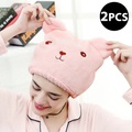 Lighinthebox, 2 stücke cartoon mikrofaser haar wickelkappen haarschmuck turban badezimmer duschhaube schnell handtuch trocknen handtuch hüte damen sauna kappe Lightinthebox
