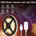 led unter schrank licht usb pir bewegungssensor licht flexibles band 5v kleiderschrank hintergrundbeleuchtung lichter wasserdicht schlafzimmer led nachtlampe Lightinthebox