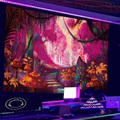 Psychedelischer Wald Schwarzlicht UV-reaktiver Wandteppich, Kunstdekor, Decke, Vorhang, zum Aufhängen, Zuhause, Schlafzimmer, Wohnzimmer, Dekoration, Polyester Lightinthebox