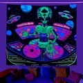 Alien Schwarzlicht UV-reaktiver Wandteppich, Kunstdekor, Decke, Vorhang, zum Aufhängen, Zuhause, Schlafzimmer, Dekoration, Polyester Lightinthebox