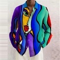 Herren Hemd Abstrakt Umlegekragen Regenbogen 3D-Druck Outdoor Strasse Langarm Button-Down Bedruckt Bekleidung Modisch Designer Casual Atmungsaktiv Lightinthebox