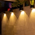 2 stücke solar led wandleuchte warmweiß/rgb 2 modi beleuchtung im freien garten quadrat licht intelligente lichtsteuerung sensor ip65 wasserdicht hof balkon zaun dekoration lampen Lightinthebox
