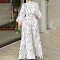 Damen Jumpsuit Tasche Bedruckt Blumen Ständer Strassenmode Urlaub Täglich Festtage Regular Fit Langarm Rosa Königsblau Leicht Blau S M L XL Winter Lightinthebox