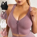 Damen Sport Bustier bh Mittlere Unterstützung Rückenfrei Zip Feste Farbe Weiß Schwarz Yoga Fitness Fitnesstraining BH-Oberteil Sport Sportkleidung Atmungsaktiv Rasche Trocknung Komfortabel elastisch Lightinthebox