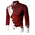 Herren Hemd Grafik-Shirt Graphic Umlegekragen Wein 3D-Druck Outdoor Halloween Langarm Button-Down Bedruckt Bekleidung Vintage Cool Designer Casual Lightinthebox