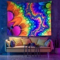 Schwarzlicht-UV-reaktiver Wandteppich, psychedelische Kunst, Dekor, Decke, Vorhang, zum Aufhängen, Zuhause, Schlafzimmer, Dekoration, Polyester Lightinthebox