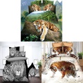 Lighinthebox, Bettbezug-Set 3D-Tiger-Print-Bettwäsche-Set, Tierdruck-Wildtier-Bettdeckenbezug Tagesdecke mit 2 Kissenbezügen, Mikrofaser-Bettbezug, atmungsaktiv, maschinenwaschbar, Queen/King/Twin/Single-Size Lightinthebox