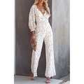 Damen Jumpsuit Spitze Quaste Feste Farbe V Ausschnitt Elegant Skims Arbeit Täglich Bootcut Regular Fit Kurzarm Gedicht Wein Marineblau Weiß S M L XL Winter Lightinthebox