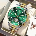 Lighinthebox, OLEVS Mechanische Uhr für Herren Analog Automatikaufzug Klassisch leuchtend Stilvoll Casual Wasserfest Kalender Nachts leuchtend Legierung Edelstahl Mode Maschine Mond Phase Lightinthebox