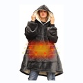 Lighinthebox, Elektrisch beheizter tragbarer Decken-Hoodie mit USB, übergroßes Sherpa-Decken-Hoodie-Sweatshirt sind Unisex, kuschelig warm weich Lightinthebox