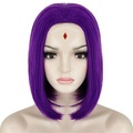 kurze lila perücke raven teen titans perücke für damen dunkellila bob perücke widow peak perücke für cosplay party nt030pr Lightinthebox
