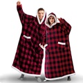 Übergroße tragbare Decke, Flanell, dick, weich, warm, lange Hoodie-Decke, großes Kapuzen-Sweatshirt, Hoodie-Decke für Erwachsene, Frauen, Mädchen, Teenager, Teenager, Männer, schwarz Lightinthebox