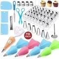 72 Sätze Spritztüllen-Sets, Spritztüllen für Kuchendekoration, Spritzbeutel, Reinigungsbürsten, Schaber Lightinthebox