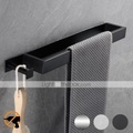 Lighinthebox, handtuchhalter mit haken für bad, selbstklebende handtuchstange wandmontage sus304 edelstahl ohne bohren handtuchhalter für toilette bad, küche (schwarz/chrom/nickel gebürstet)40cm Lightinthebox