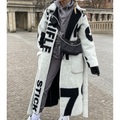 Damen Wintermantel warm halten Komfortabel Strasse Casual Täglich Zip Tasche Bedruckt Reisverschluss Umlegekragen Casual Streetstyle Buchstabe Regular Fit Oberbekleidung Langarm Winter Herbst Grau S Lightinthebox