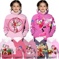 kinder mädchen sonic amy rose hoodie langarm 3d-druck grafik buchstabe tasche weiß grau rosa kinder tops frühling sommer mode cool outdoor alltags regular fit 3-12 jahre Lightinthebox