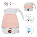 Faltbarer tragbarer Wasserkocher Reisewasserkocher - Verbessertes lebensmittelechtes Silikon 5-Minuten-Heizung Schnell zusammenklappbarer Wasserkocher 600ml Lightinthebox