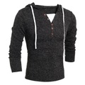 Herren Pullover Pullover Hoodie Gerippt Stricken Cropped Strick Feste Farbe Mit Kapuze Basic Stilvoll Outdoor Täglich Bekleidung Winter Herbst Grün Schwarz S M L Lightinthebox
