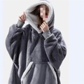tragbarer Decken-Hoodie, übergroßes Sherpa-Kapuzen-Sweatshirt, riesige, warme, flauschige Fleece-Liegedecke mit Kapuzenärmeltasche, weicher Komfort, packbar für Frauen, Männer, Erwachsene Lightinthebox