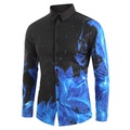 Herren Hemd Farbverlauf Umlegekragen Blau 3D-Druck Outdoor Strasse Langarm Button-Down Bedruckt Bekleidung Modisch Designer Casual Atmungsaktiv Lightinthebox