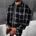 Herren Hemd Flanelljacke Flanell Hemden Fleece-Shirt Hemdjacke Plaid Umlegekragen Schwarz Weiß Rote Heißprägen Outdoor Strasse Langarm Button-Down Bedruckt Bekleidung Modisch Designer Casual Groß und Lightinthebox