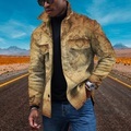 Herren Flanelljacke Flanell Hemden Hemd Kragenhemd Hemdjacke Karte Grafik-Drucke Umlegekragen Gelb Khaki Freizeitskleidung Urlaub Langarm Tasche Bedruckt Bekleidung Strassenmode Casual Outdoor Komfort Lightinthebox