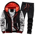 Herren Trainingsanzug Jogginganzug Hoodies Set Jogginganzüge Sweatjacke Schwarz Blau Hell Gray Grau Mit Kapuze camuflaje Zip Tasche 2 Teile Sport Natur Täglich Sport Sportbekleidung Casual Dünnes Lightinthebox